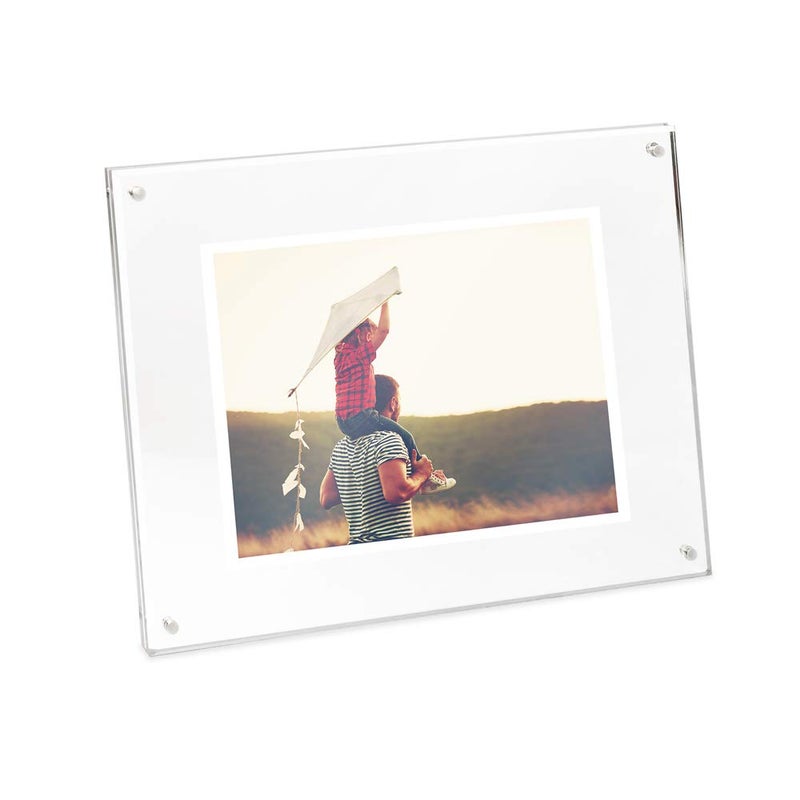 Isaac Jacobs 5â€ x 7â€ Clear Plain Acrylic Picture Frame, Magnetic Photo Frame, Made for Tabletop Display with Two-Way Easel - Image 4